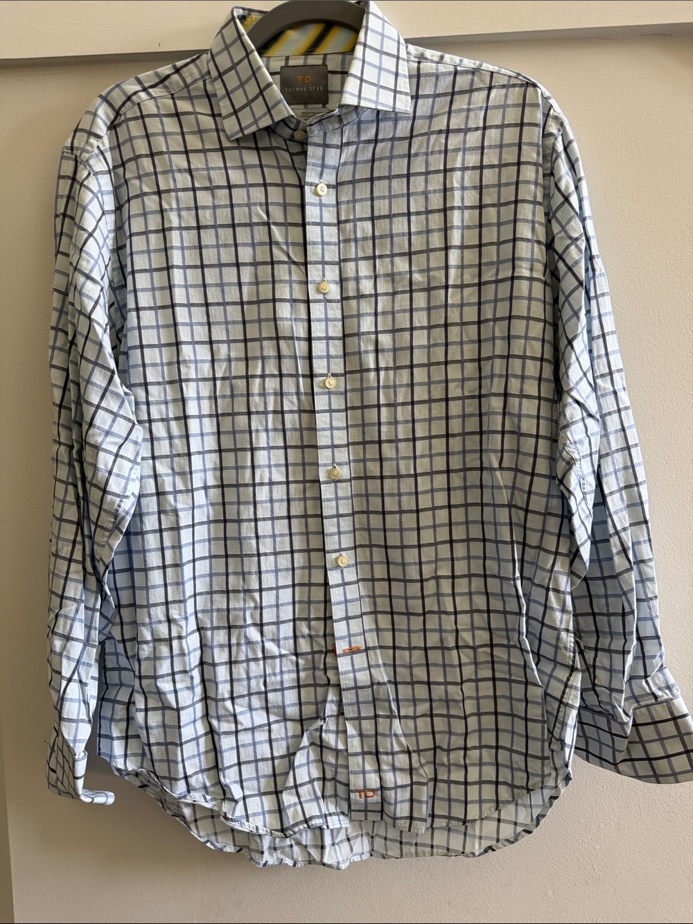 Blue and White Check casual button-down